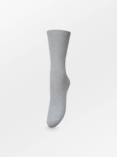 BECK SÖNDERGAARD STRØMPE, TELMA SOLID STRØMPE, LIGHT GREY MELANGE
